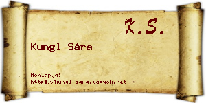 Kungl Sára névjegykártya