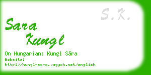 sara kungl business card
