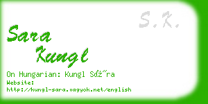sara kungl business card